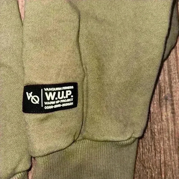 VANQUISH Fitness 'VQ Warm-Up Project' OVERSIZED Sweatshirt Hoody Olive XL - Picture 3 of 5